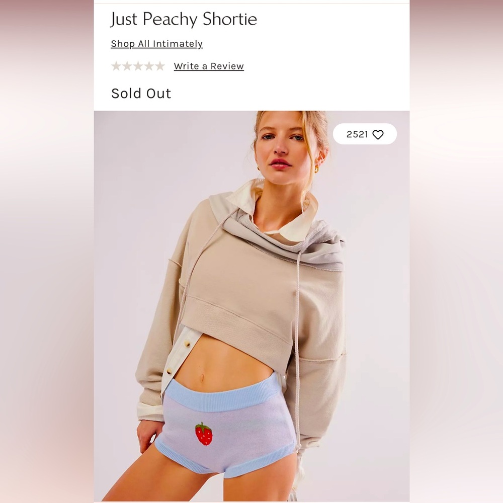 NWOT-Free People Just Peachy Shortie